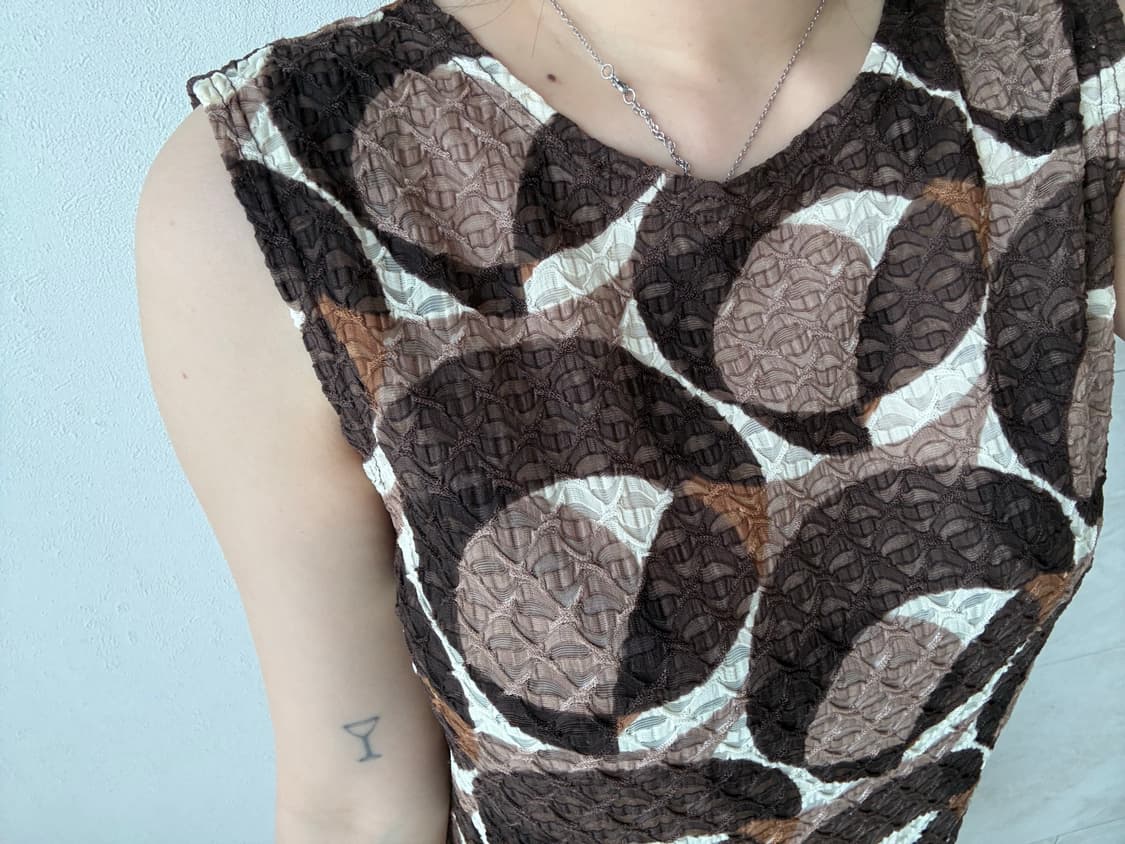 circle print mesh top 상품이미지6