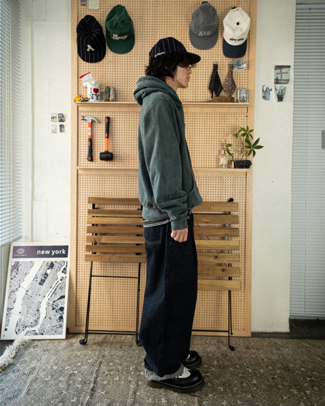 AAOA 울 스트라이프 캡 네이비 상품이미지6