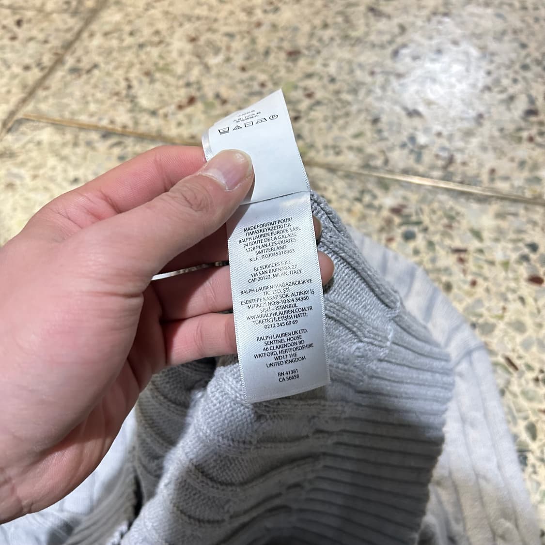 폴로 랄프로렌(POLO RalphLauren)그레이 브이넥 케이블 니트 상품이미지6