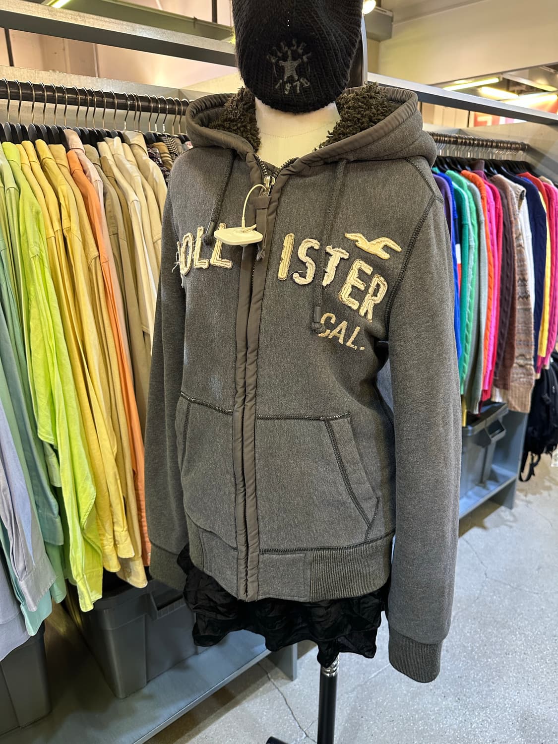 HOLLISTER 홀리스터 그레이 양털후드집업💯 상품이미지1