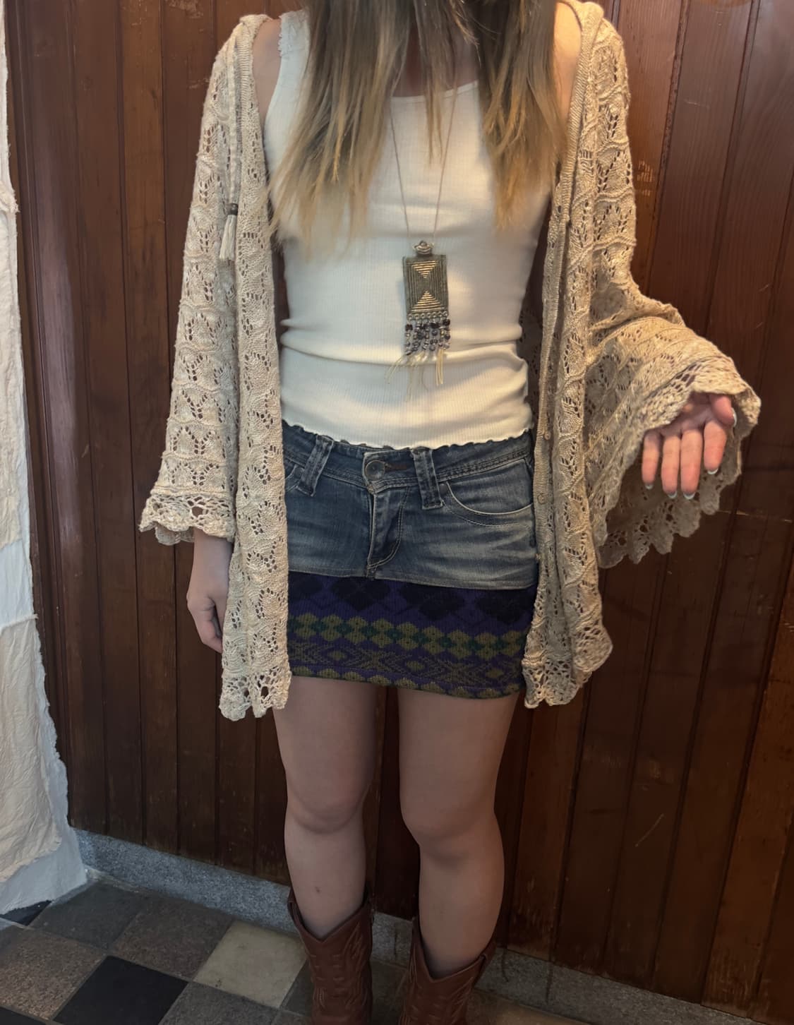 nuve denim knit skirt 상품이미지3