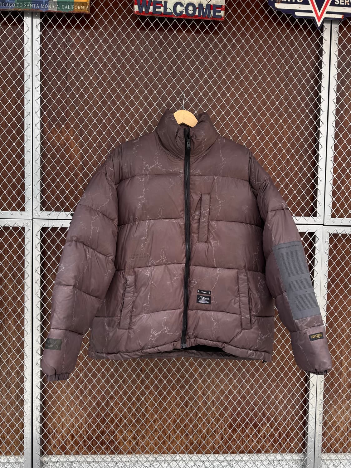 스티그마 STIGMA 브라운 스톤 패턴 오버핏 패딩 점퍼 M 상품이미지1