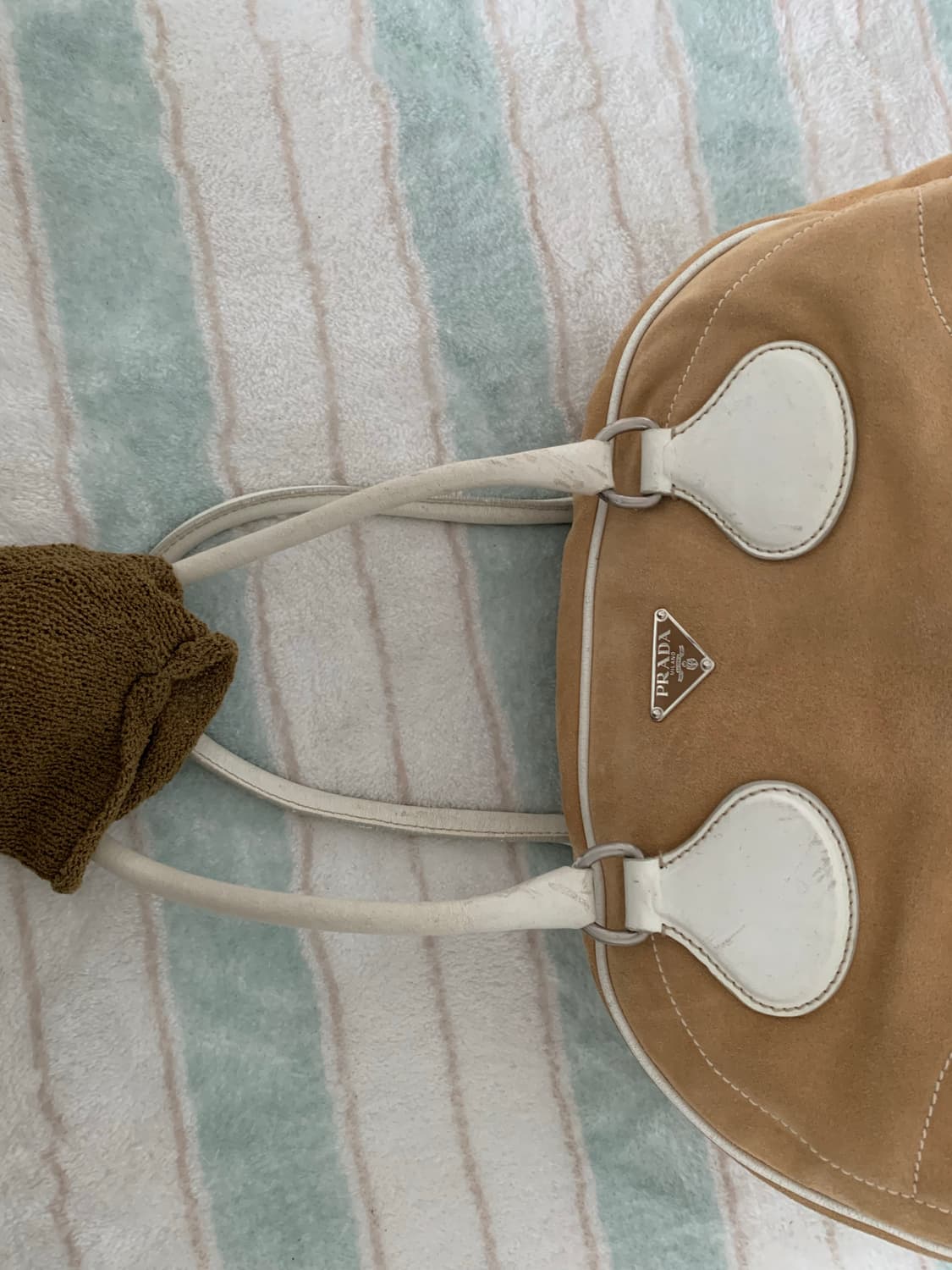 프라다 스웨이드 가방 볼링백 정품 상품이미지9