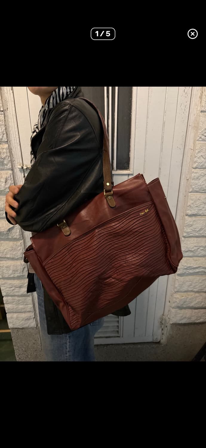 vtg cowhide wave tote bag  상품이미지1