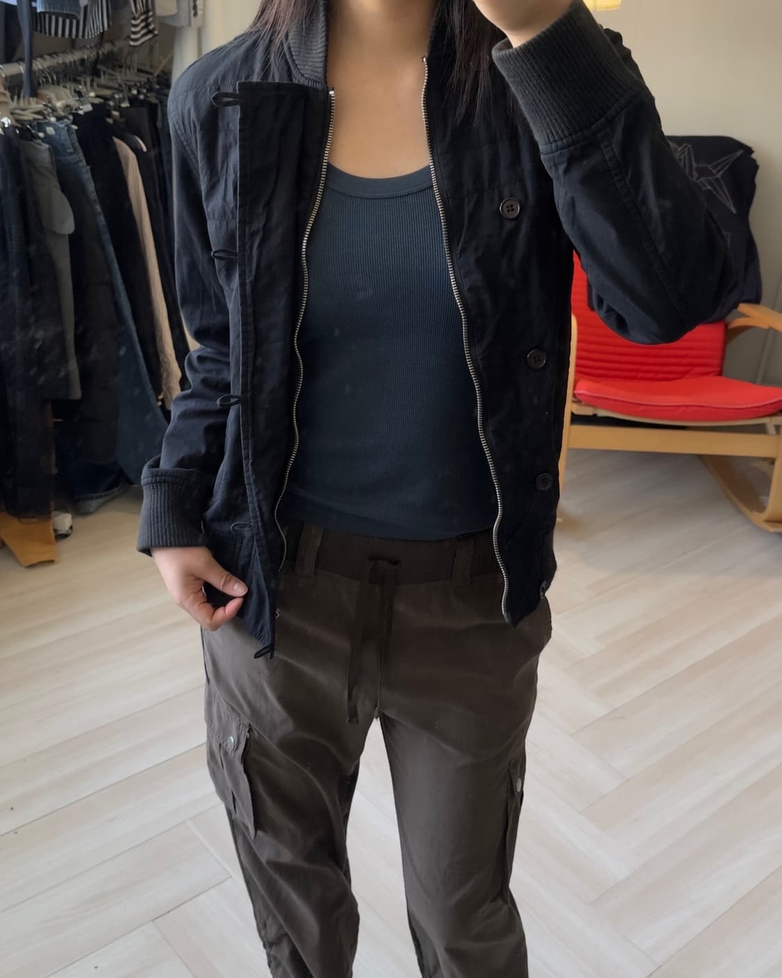 [algonquins] black cotton blouson 상품이미지4