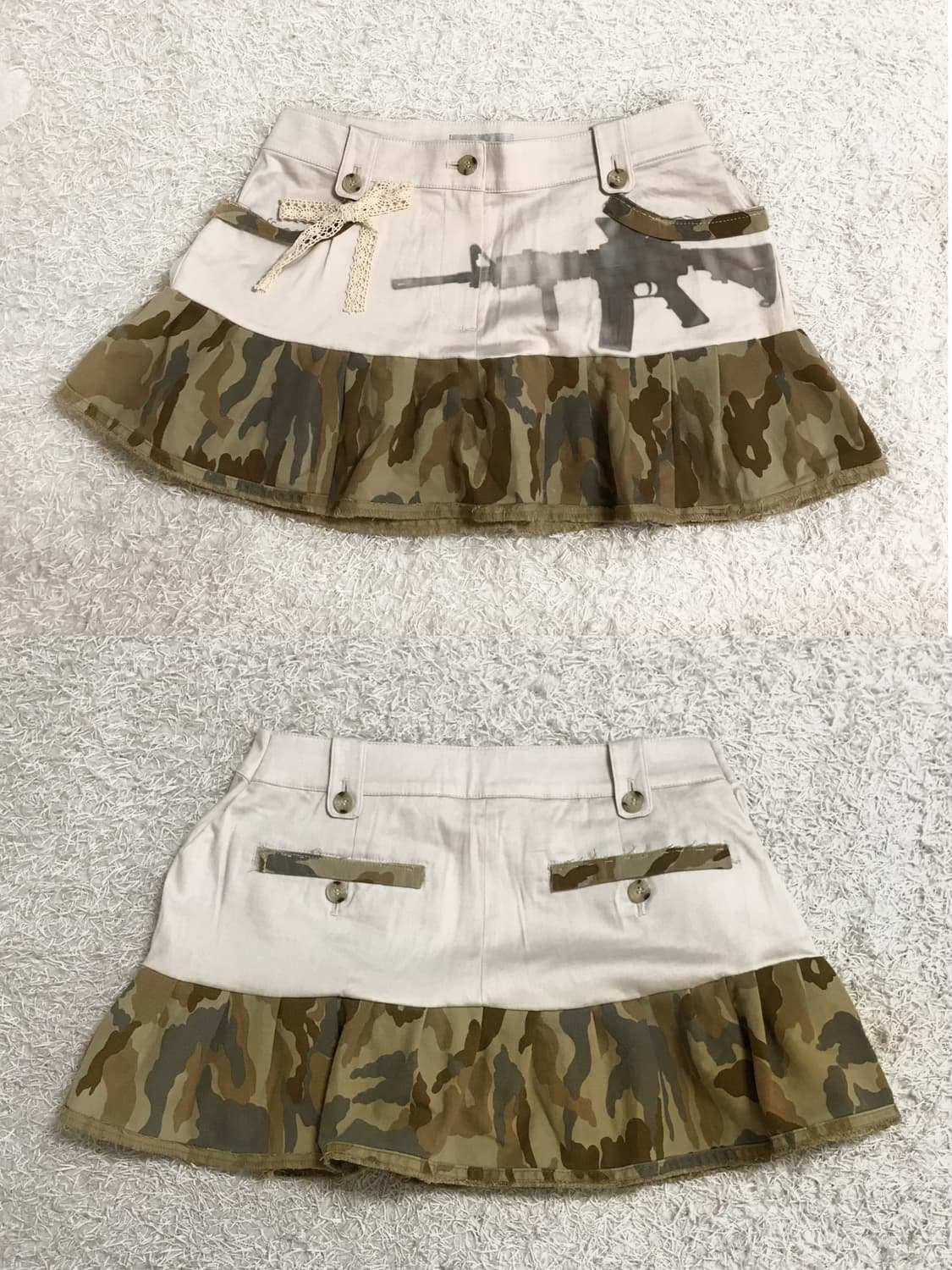 Gun Print Camo Frill Mini Skirt 상품이미지1