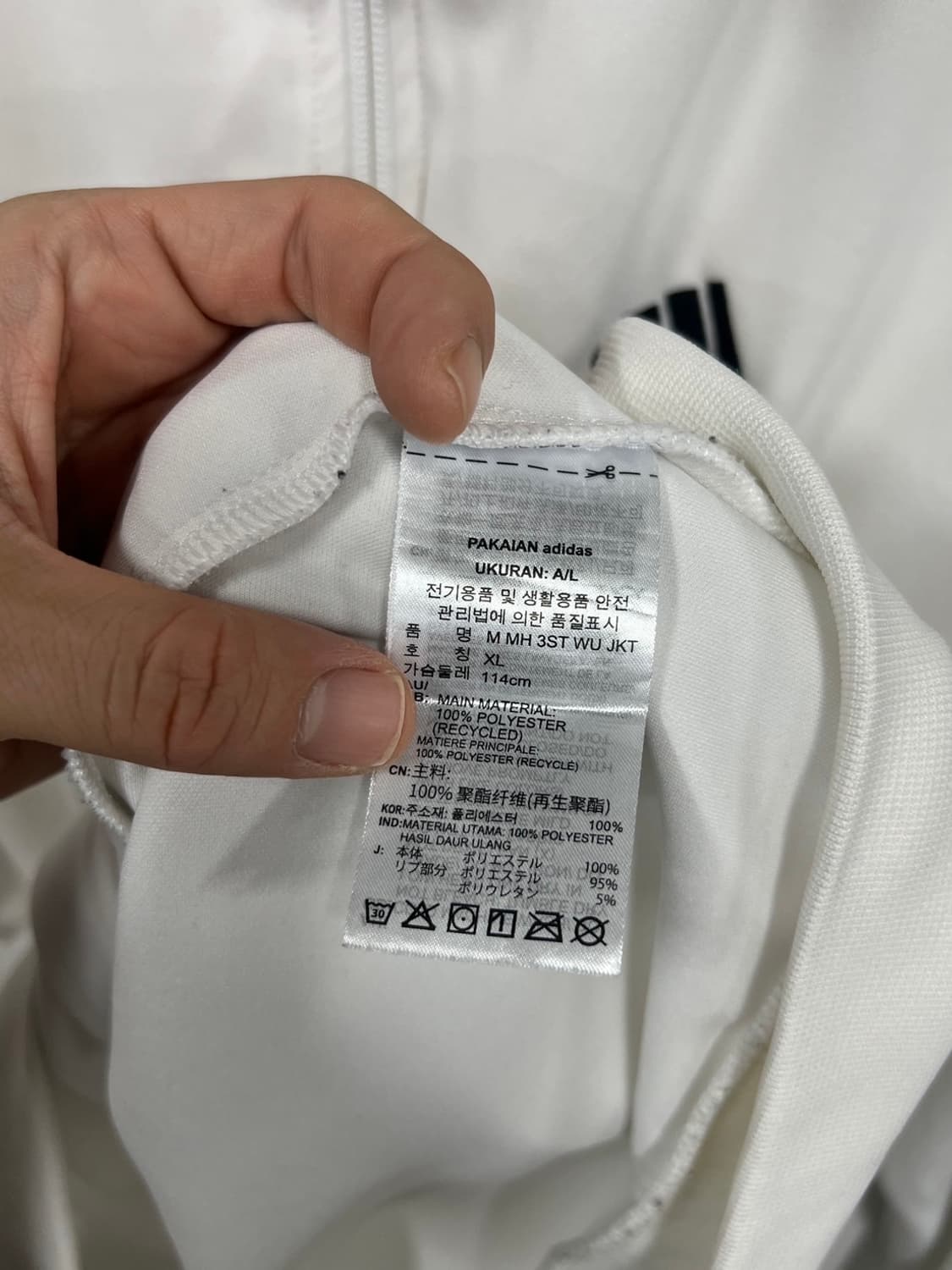 아디다스 삼선로고 흰검 트랙 져지 상품이미지5