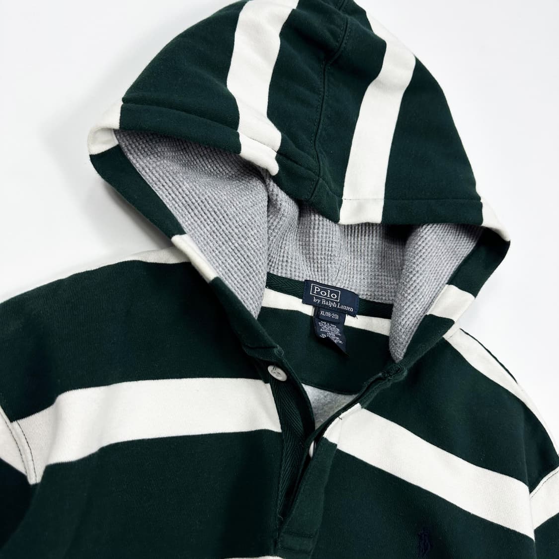 폴로 랄프로렌 포니 보이즈 스트라이프 럭비 후드티 (실측 M) 상품이미지3