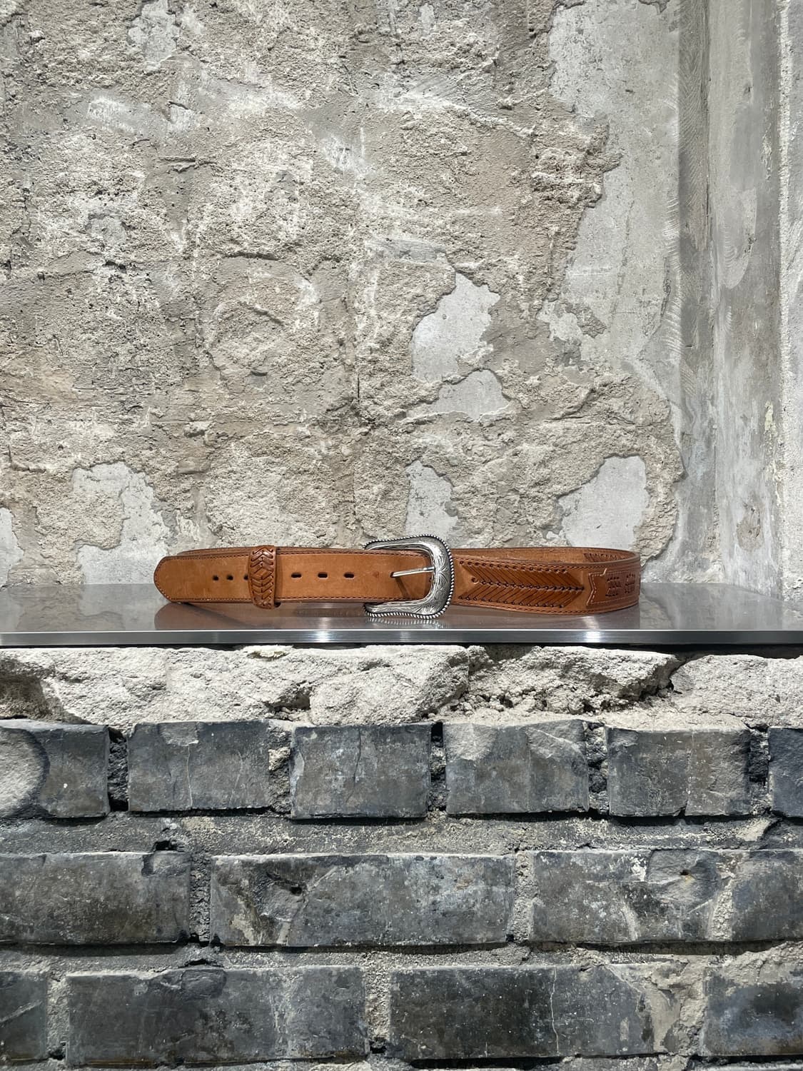 랭글러 브라운 웨스턴 레더 벨트 상품이미지2