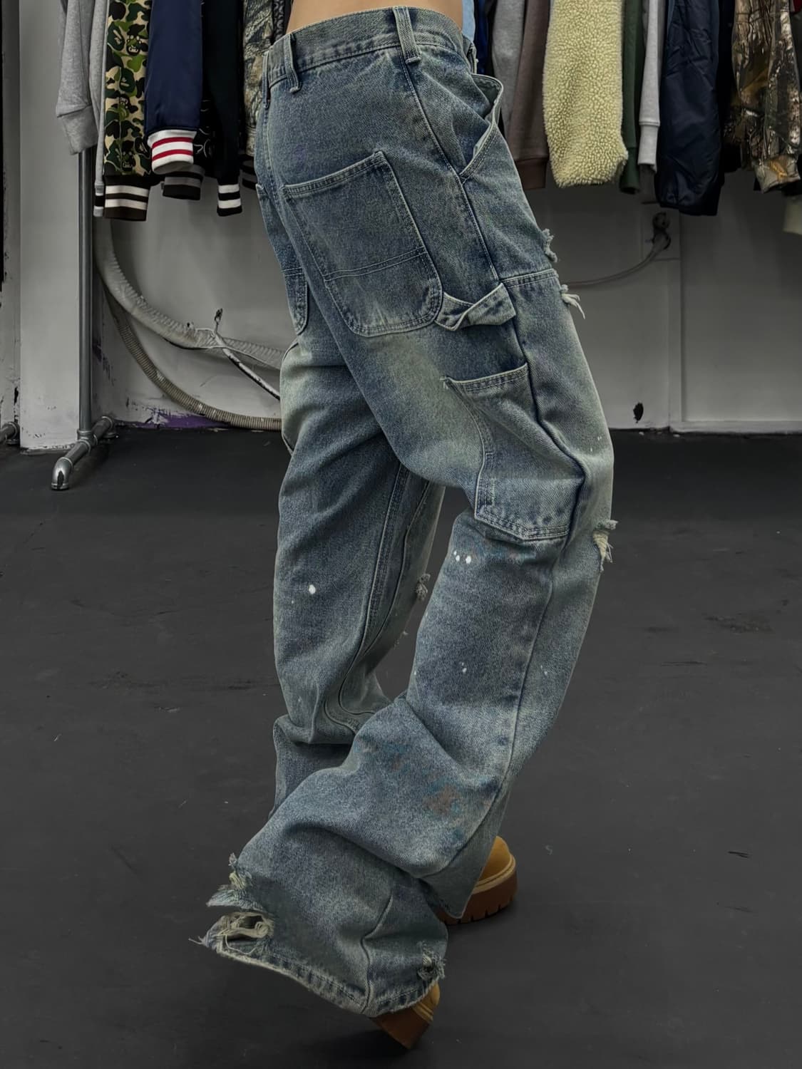 Schism Inducing 더블니 부츠컷 데님팬츠 상품이미지2