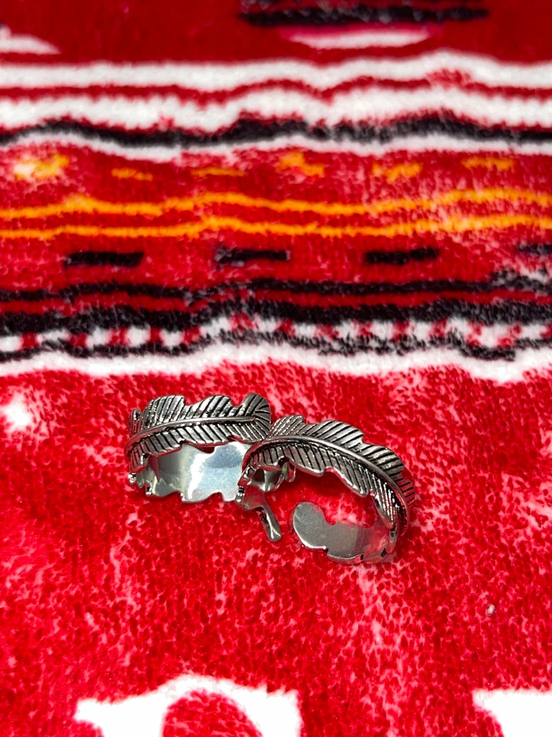 페더 아메카지 반지 남녀공용 오픈링 깃털반지 상품이미지5