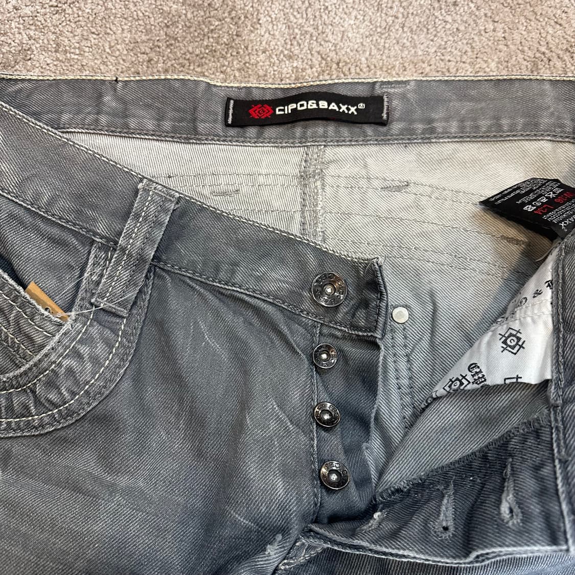 Cipo&Baxx y2k 그레이 워시드 데님 팬츠36 상품이미지4