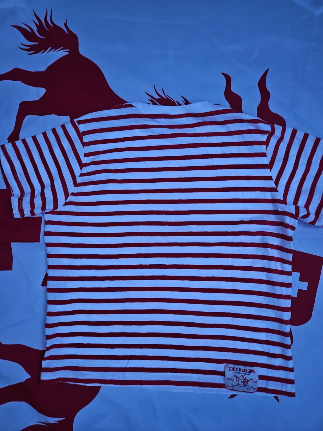 트루릴리전 레드 스트라이프 티셔츠 상품이미지2