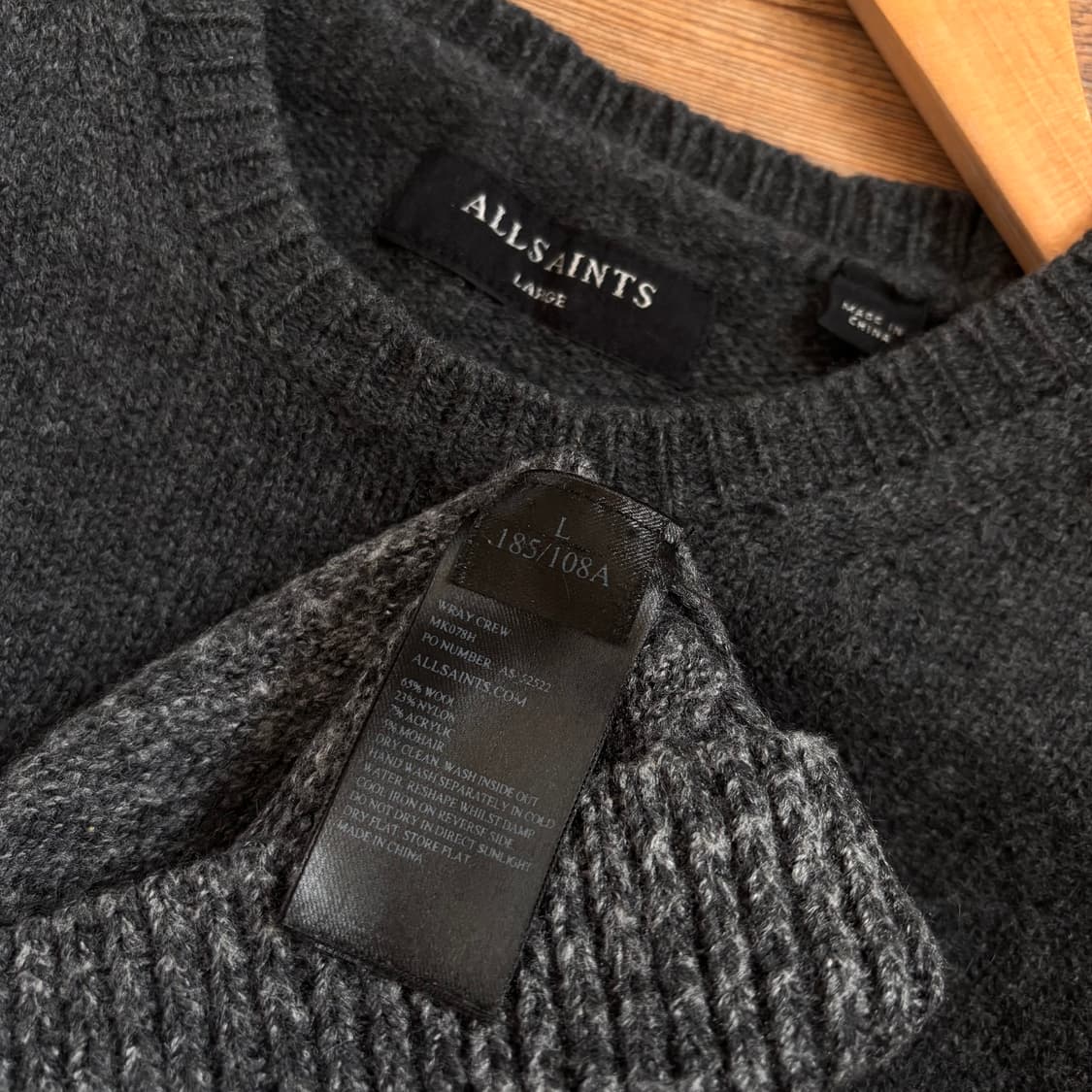 FW 올세인츠 니트 95 투톤 그레이 가성비 모헤어 수입 사용감 상품이미지4