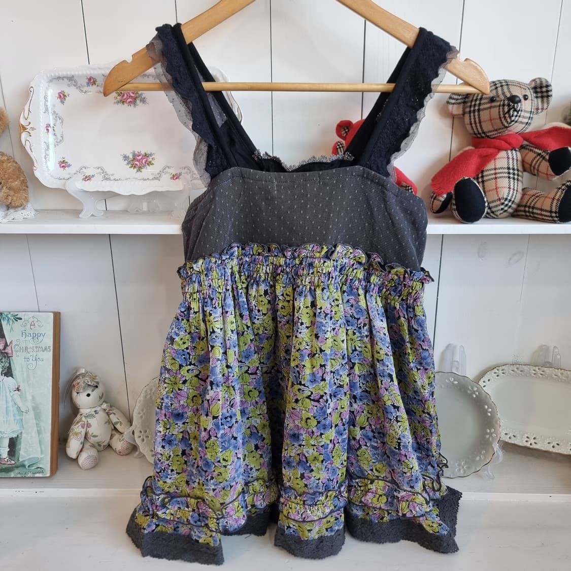 axes femme(액시즈팜) 플라워 프릴 코르셋 튜닉탑 상품이미지6