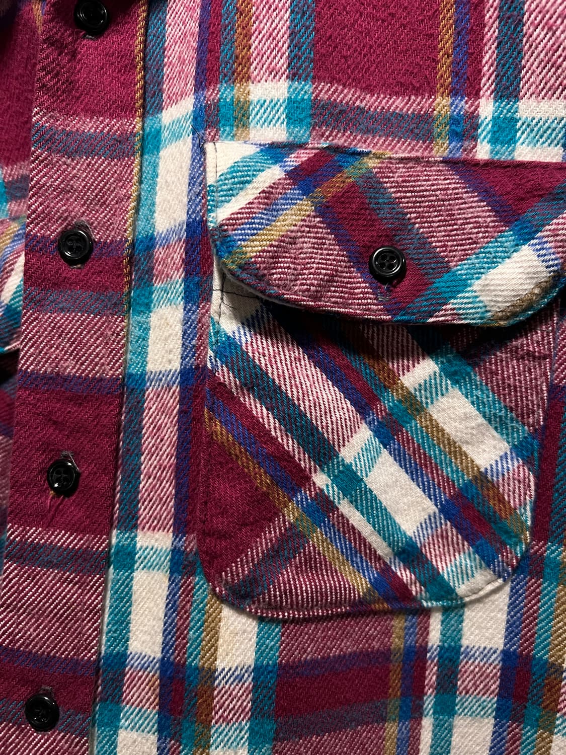 [2XL]FIVE BROTHERS USA Made 퀼팅 체크 플란넬 셔츠 상품이미지3