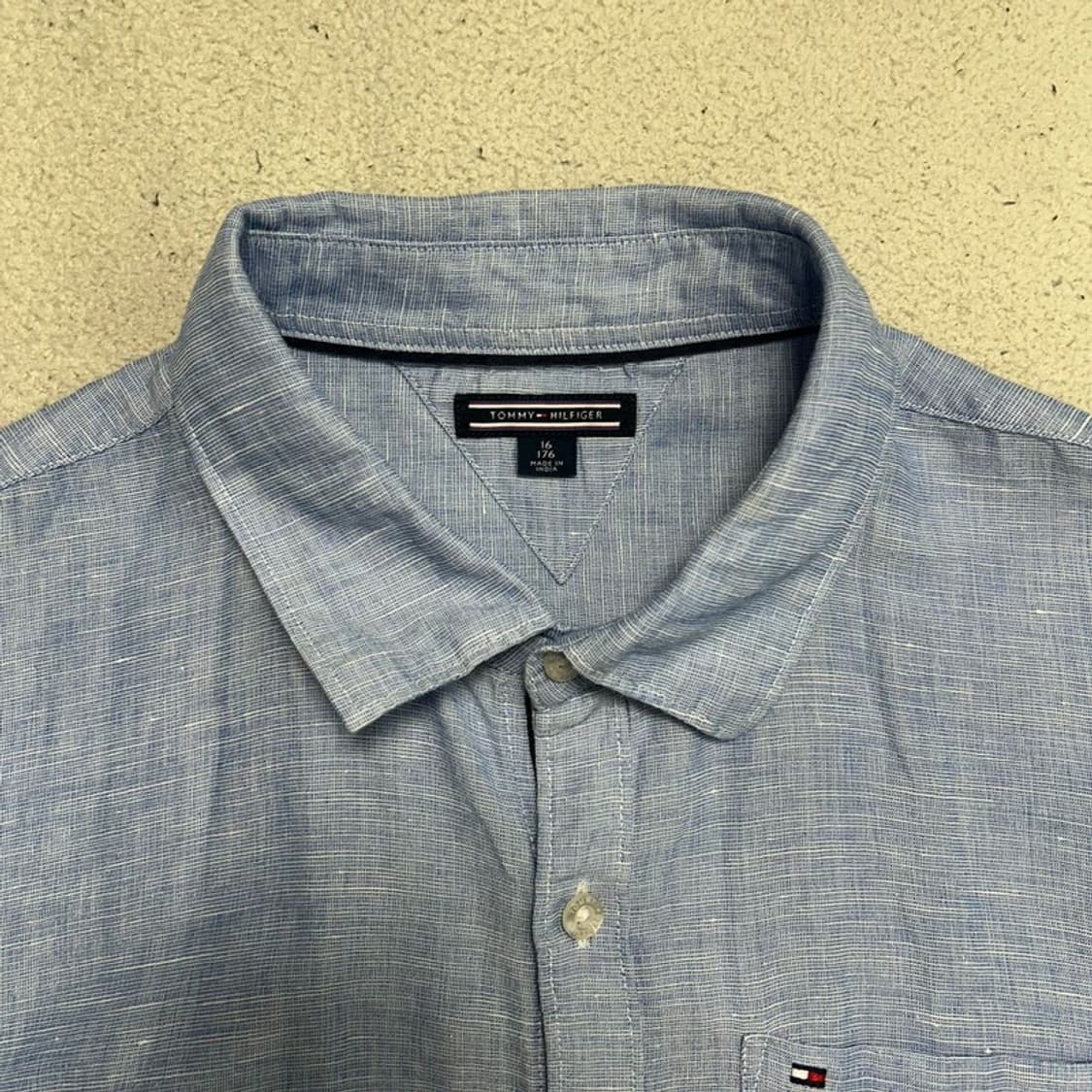 TOMMY HILFIGER 린넨 블렌더 셔츠 블루 16 상품이미지4
