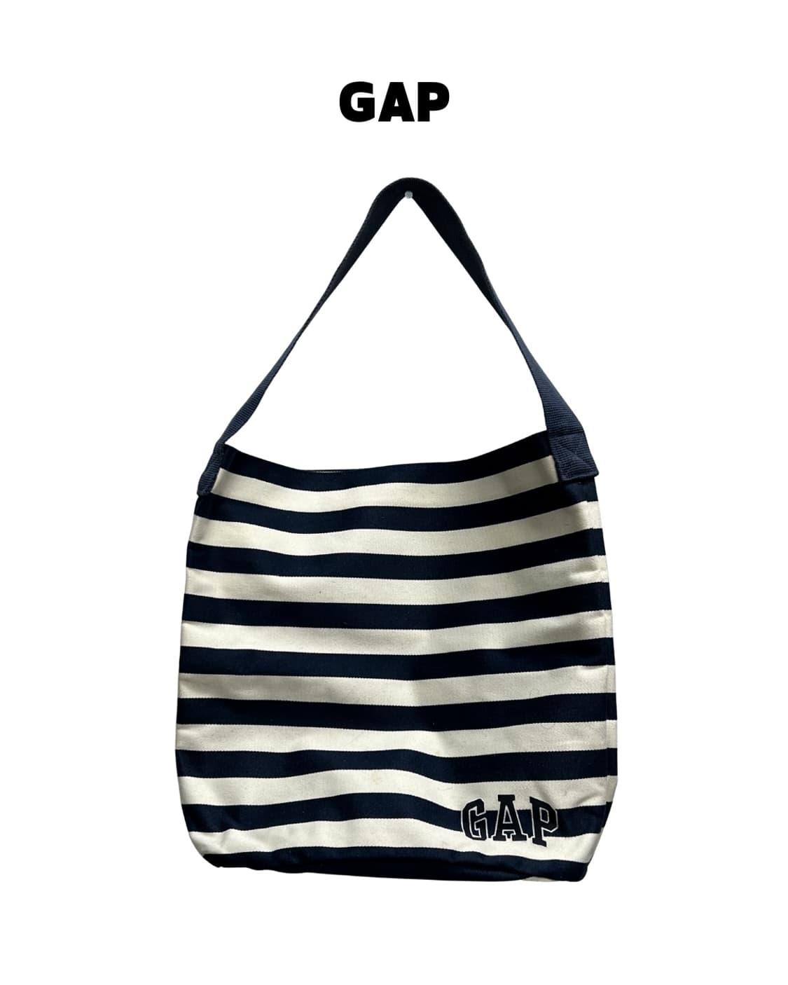 GAP 스트라이프 토드백 화이트/네이비 상품이미지1