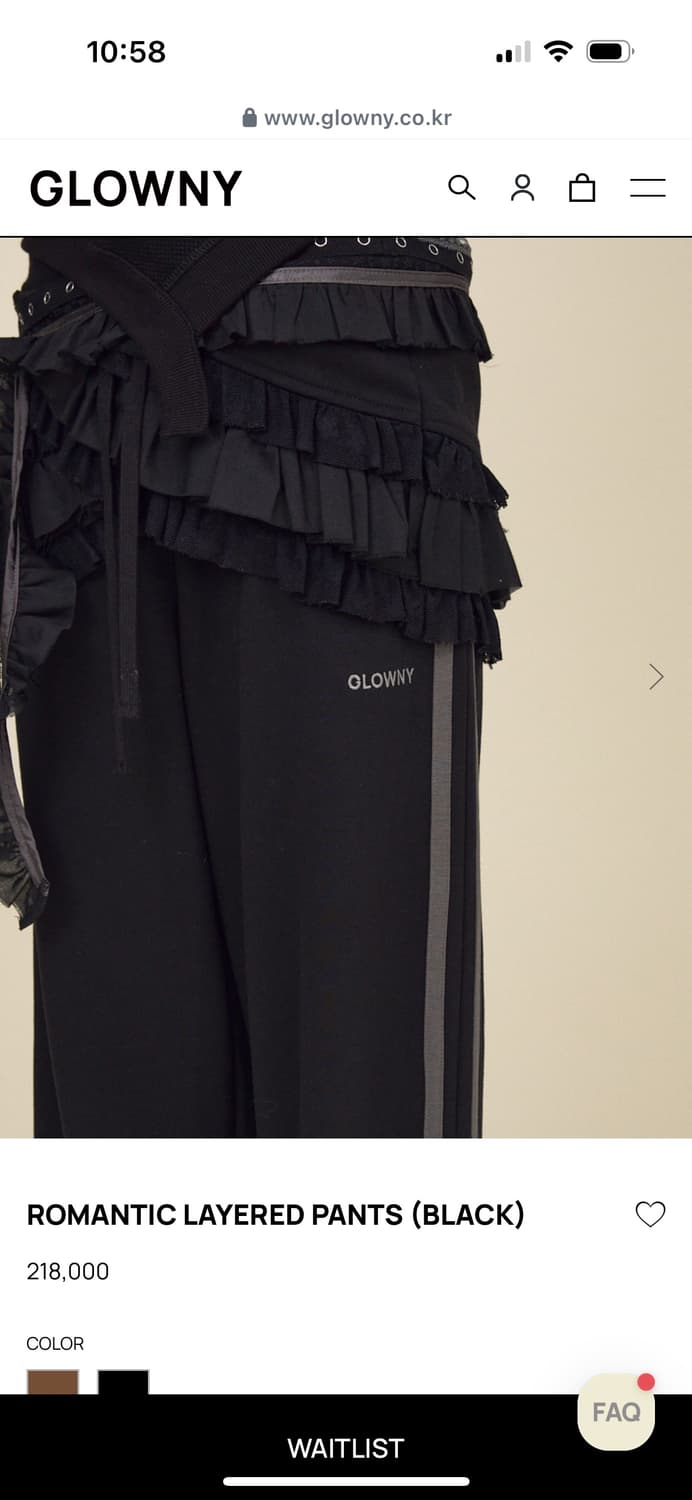 새상품) 글로니 로맨틱 레이어드 팬츠 블랙 상품이미지3