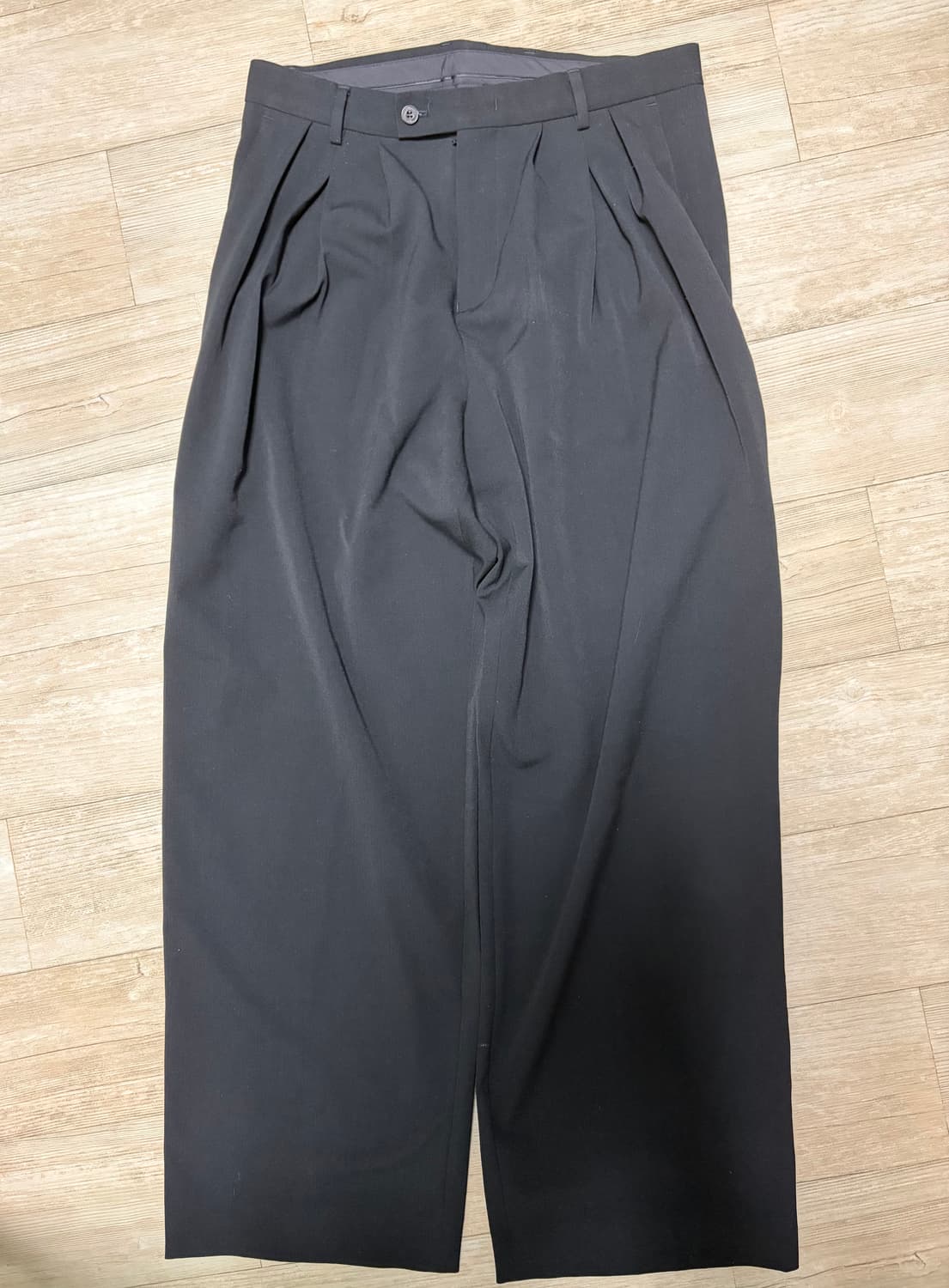 [M] 주앙옴므 매드플리츠 와이드 트라우저 블랙 상품이미지2