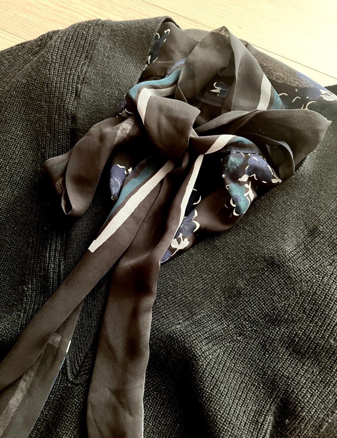 사카이 Sacai 니트 + 실크 블라우스 레이어드 상품이미지7