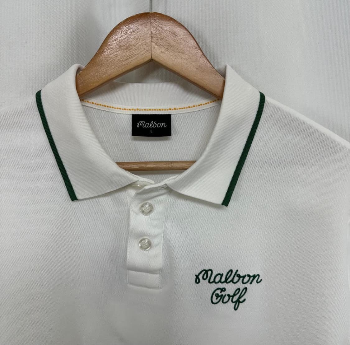 말본 남자 골프 카라 반팔티 화이트 100 L  상품이미지2