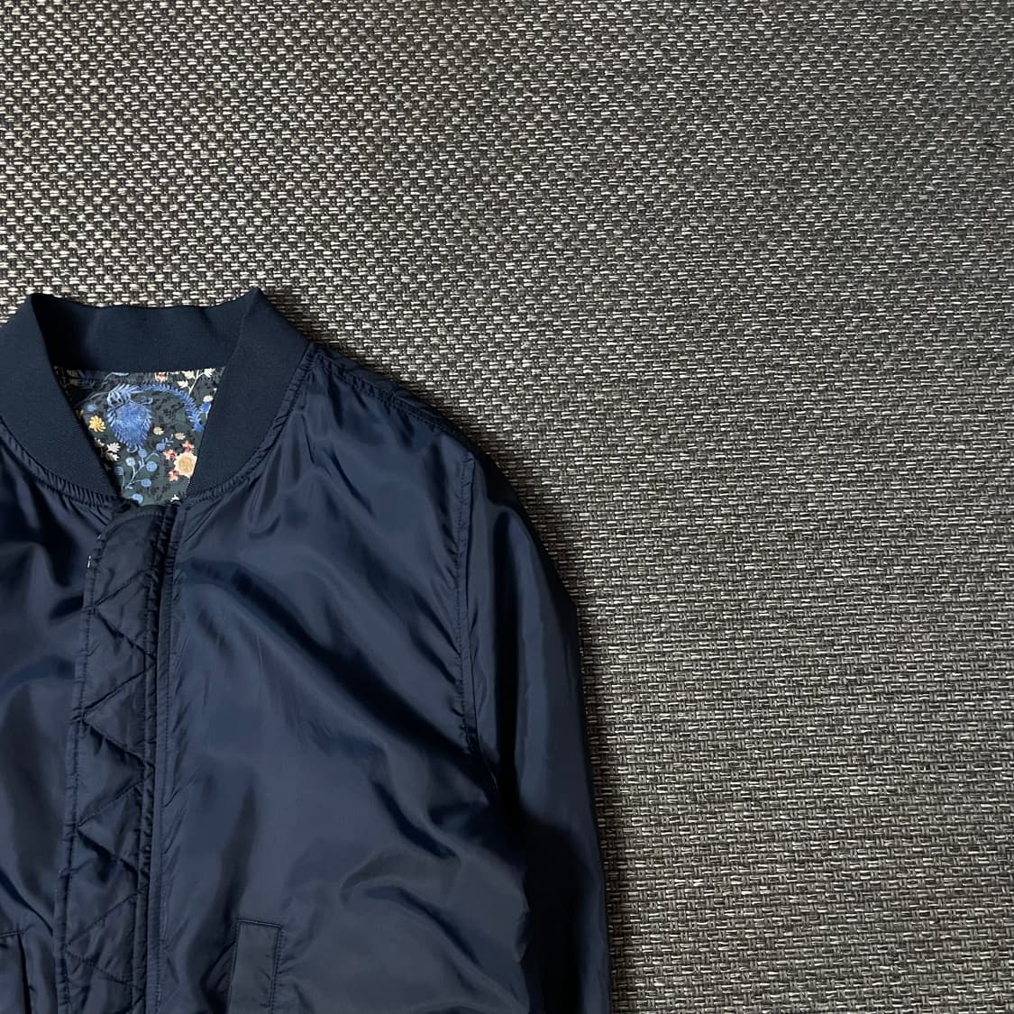 빈티지 네이비 플라워 리버시블 항공 점퍼 상품이미지3