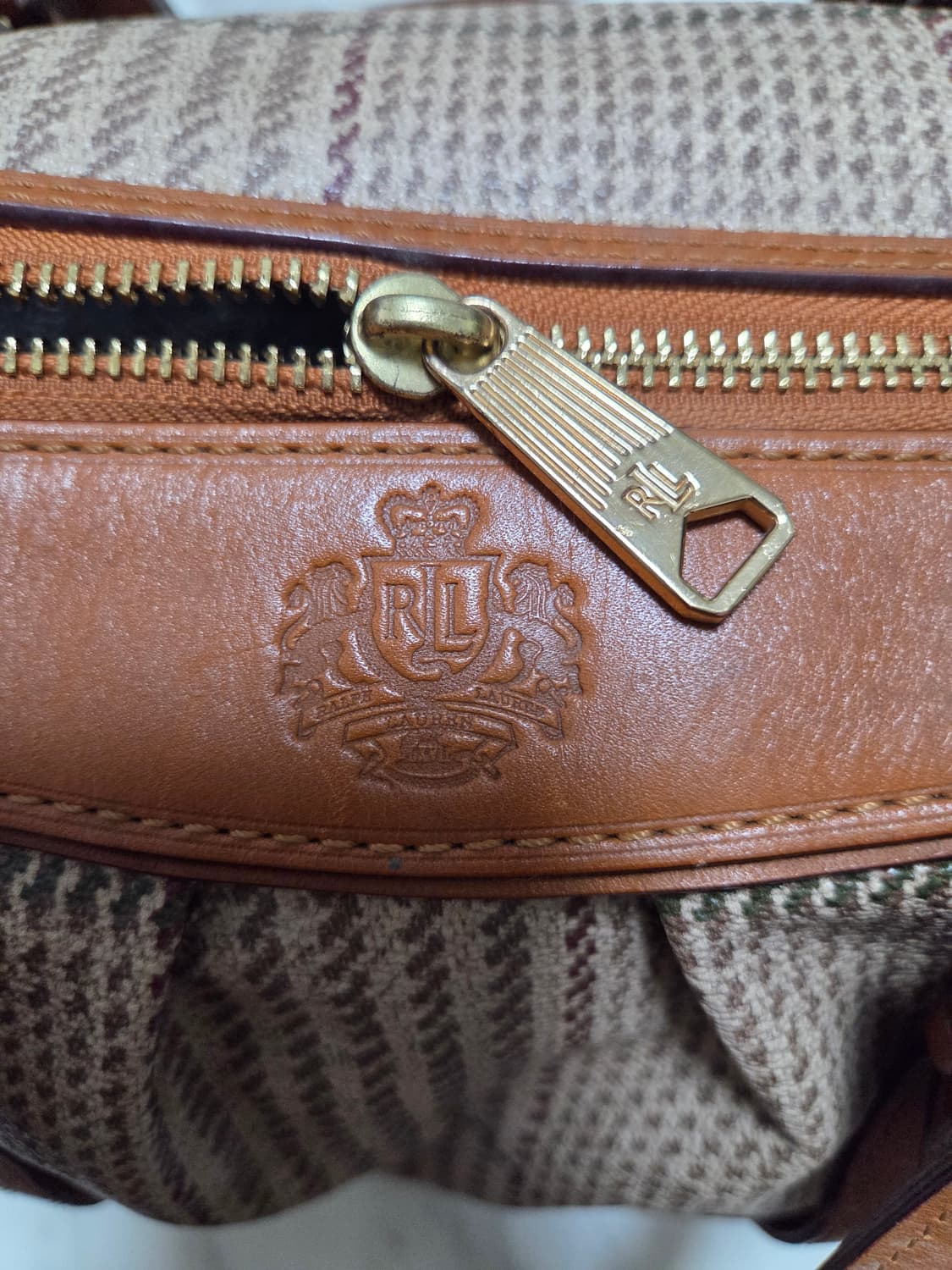 랄프로렌 가죽 캔버스 토트백 상품이미지6