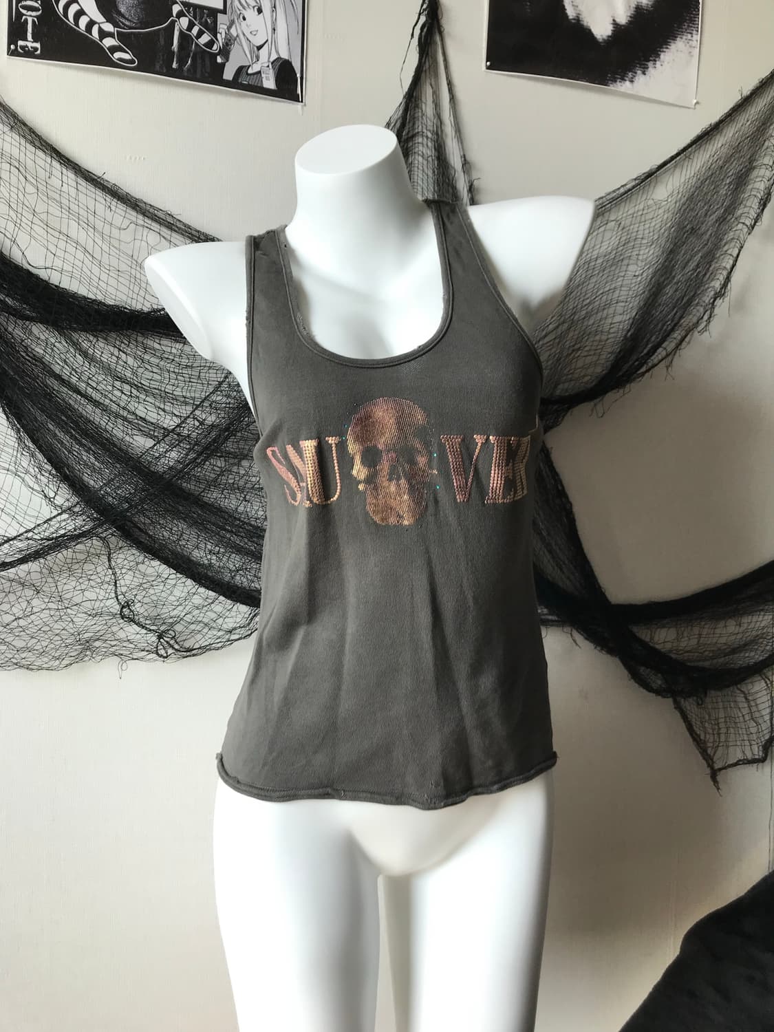 Punk 00s mood printing sleeveless   상품이미지1