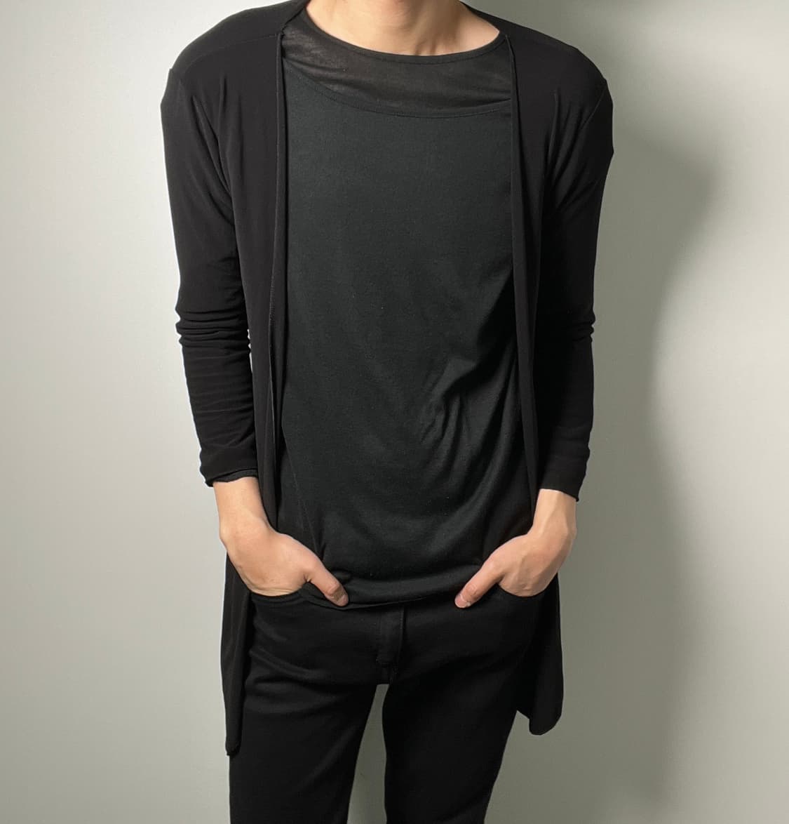 리나시멘토 드레이프 오픈 롱 가디건 L 상품이미지1