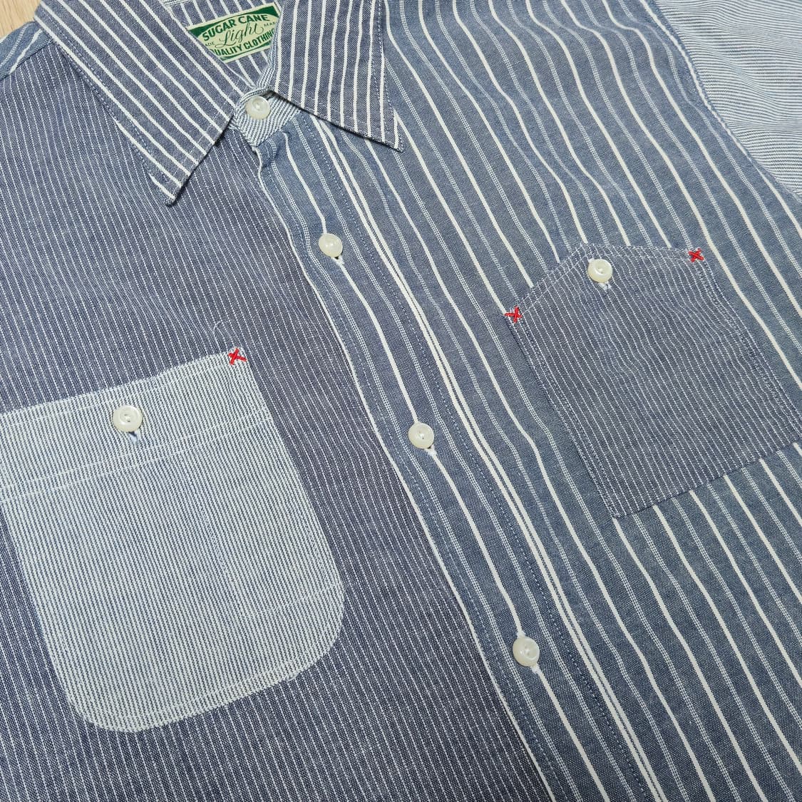 슈가케인 스트라이프 패턴 셔츠 남방 상품이미지4