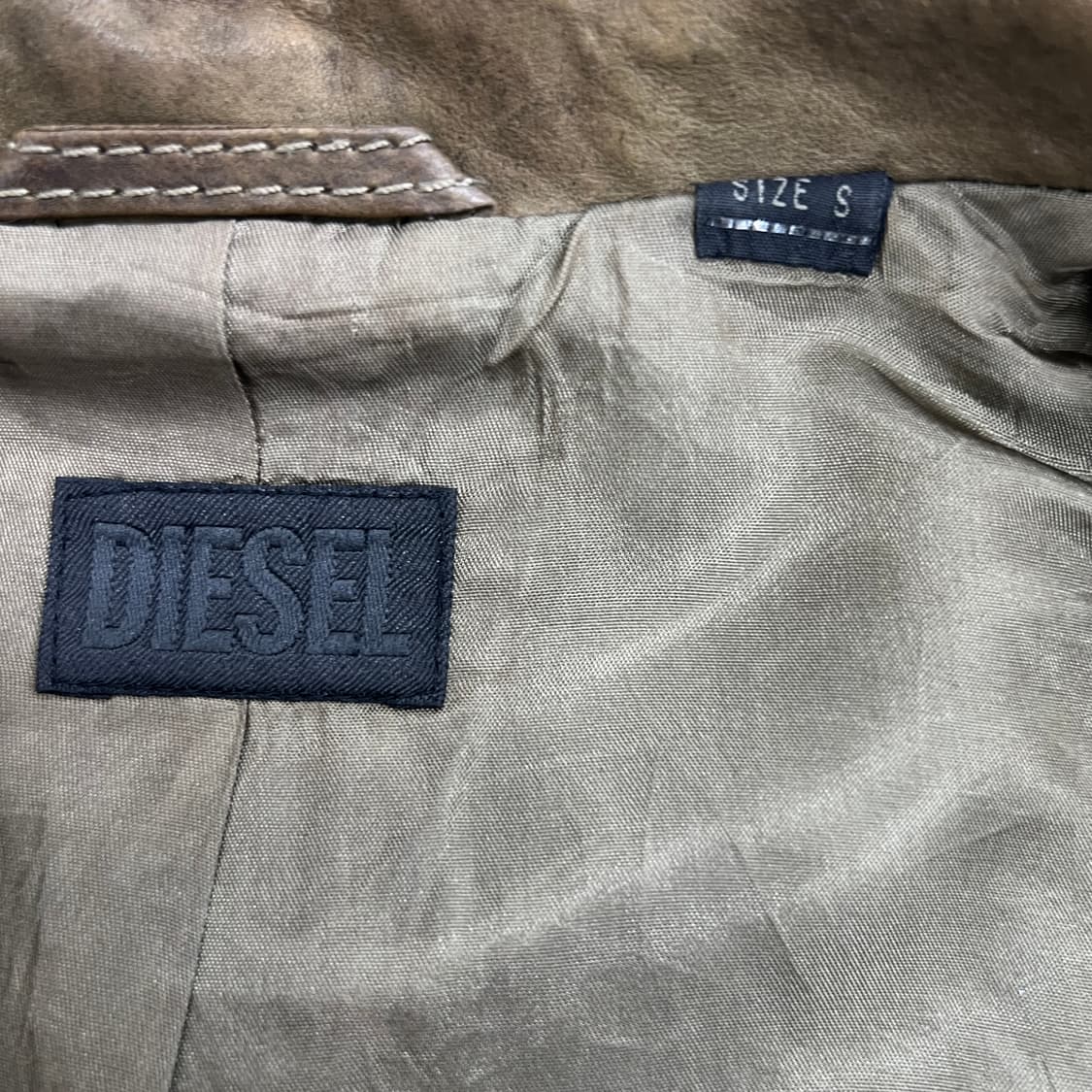 Diesel 디젤 양가죽 믹스 라이더 자켓 S 상품이미지3