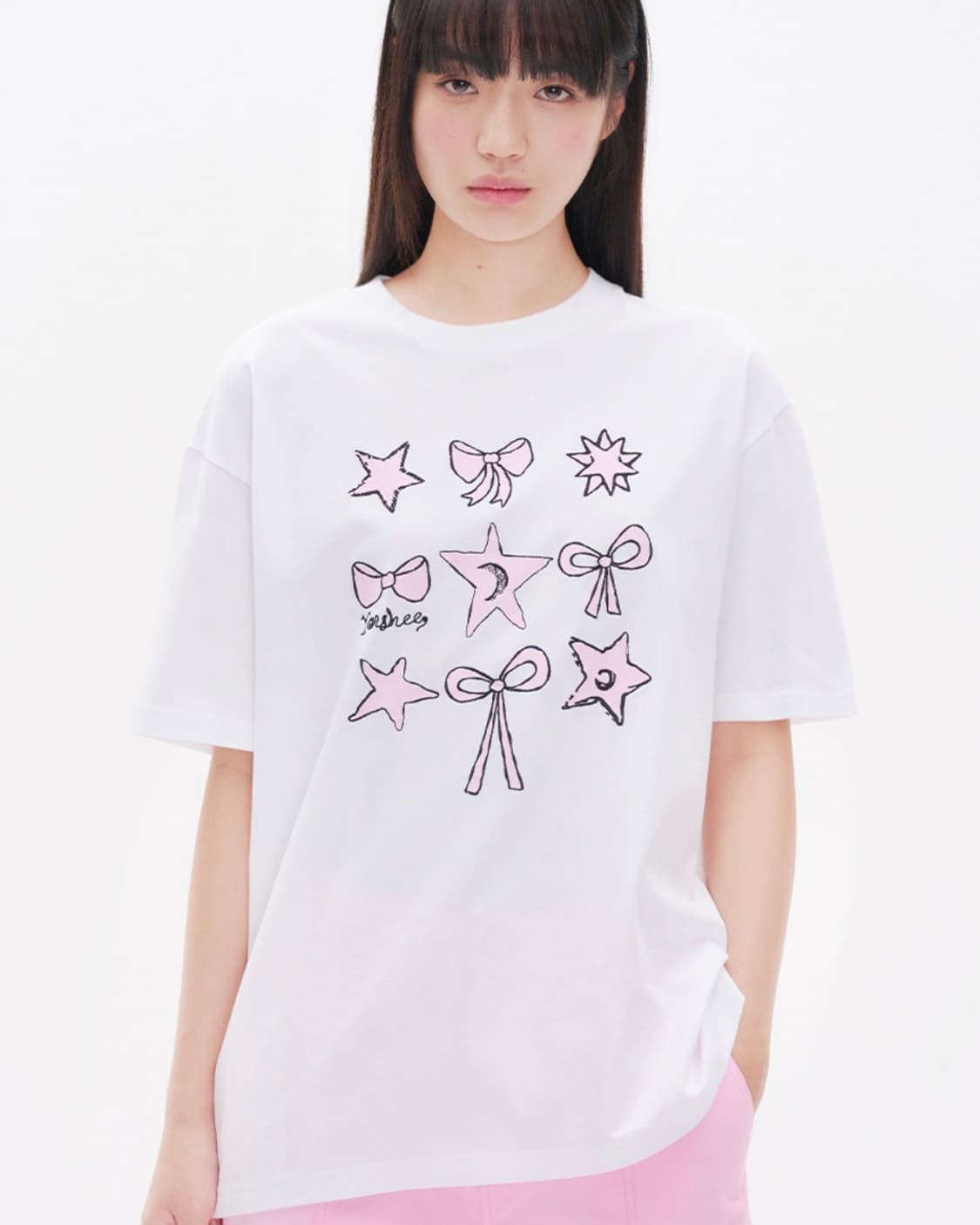 유히 스타그래픽 반팔 티셔츠 화이트 상품이미지4