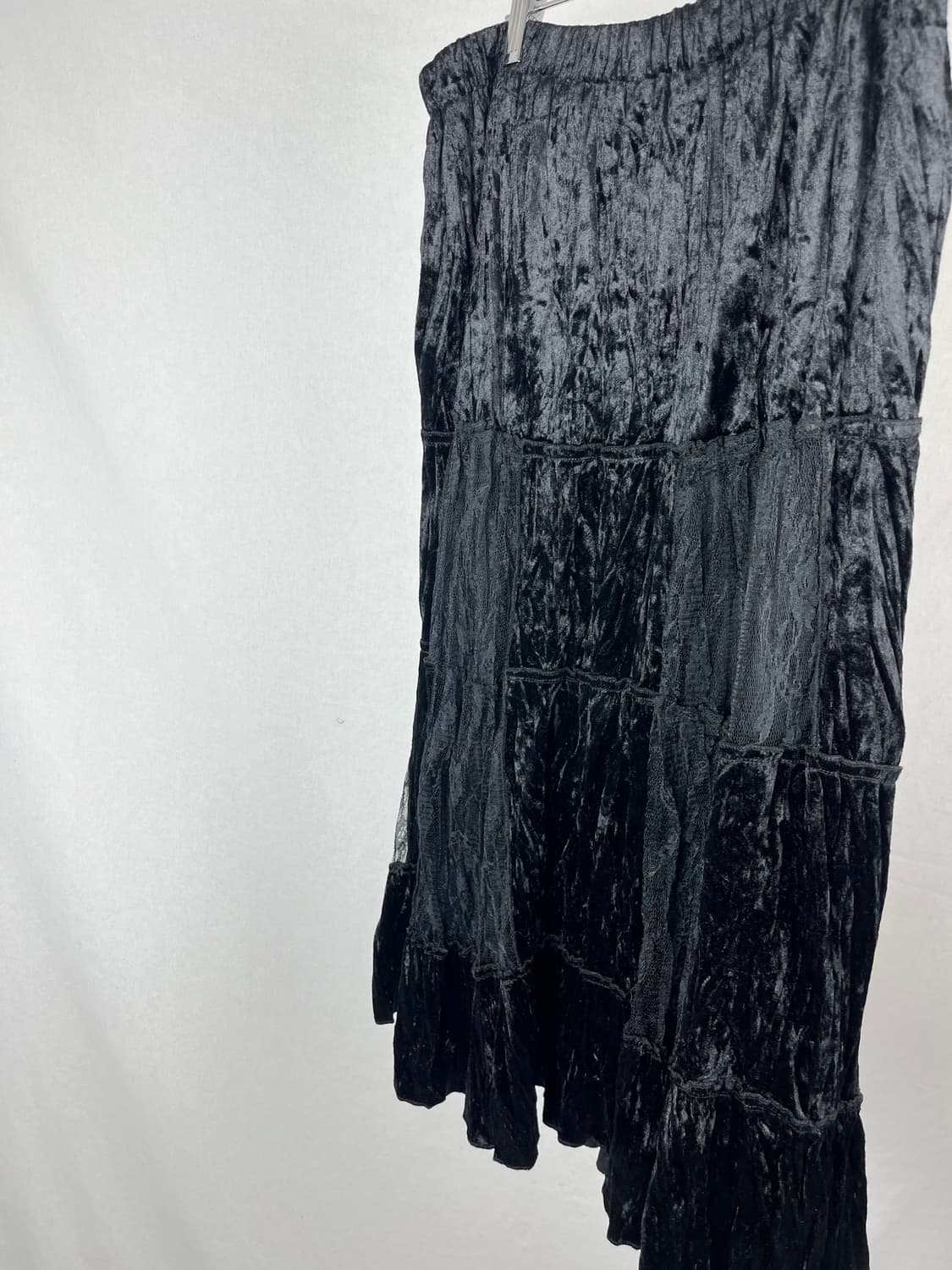 Vintage 벨벳 매쉬 판넬 스커트  상품이미지3