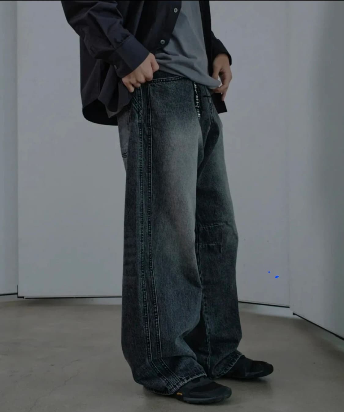 다이브인 와이드 커브 데님팬츠 상품이미지1