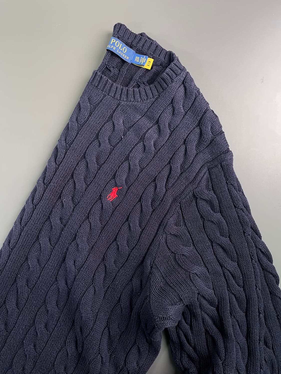 [XXL] 폴로 랄프로렌 코튼 케이블 꽈배기 니트 스웨터 QR인증 상품이미지2