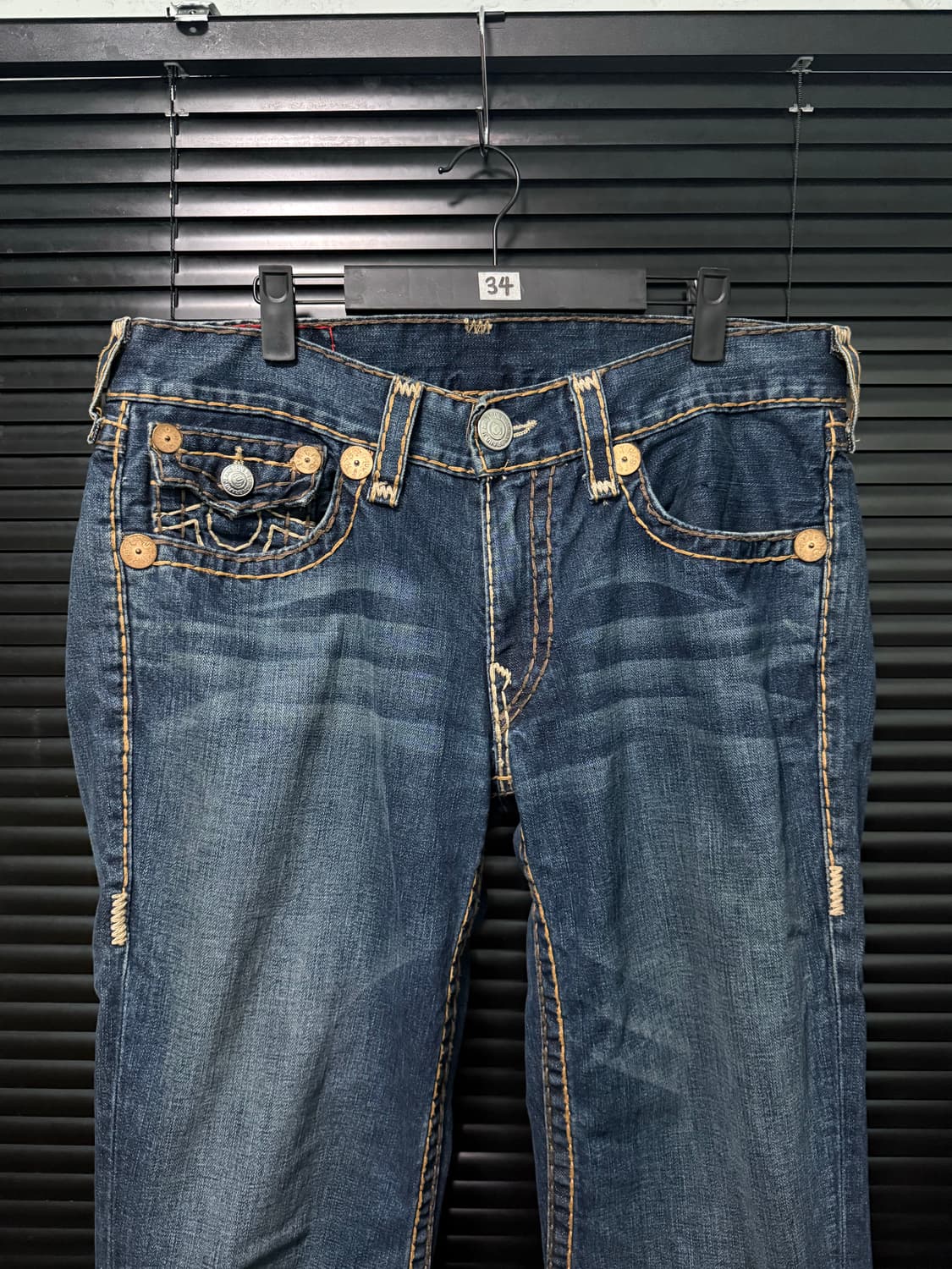 트루릴리젼 조이 웨스턴 부츠컷 와이드 플레어진 통바지 데님 34 나팔바지 상품이미지2