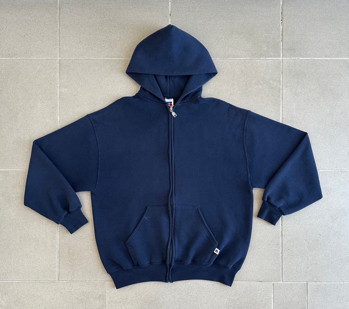 90s 빈티지 러셀 후드집업 네이비 L USA 상품이미지1