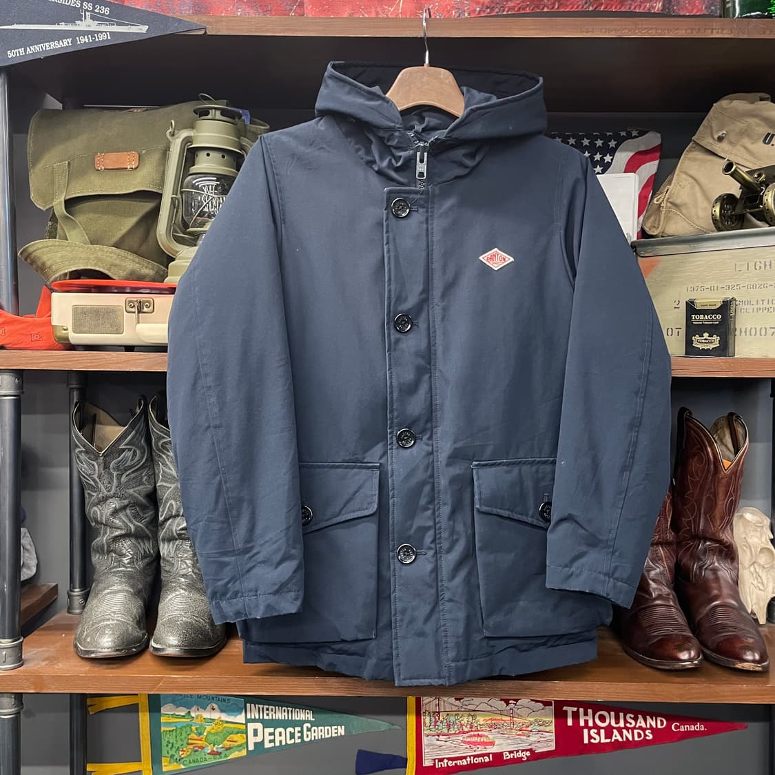 10s 단톤 후드 버튼 집업 네이비 다운 자켓 N205 상품이미지1