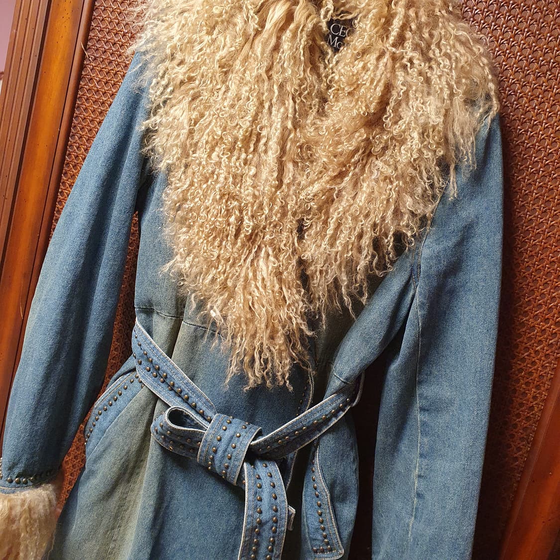 세실맥비 빈티지 리얼 티벳 램퍼 스터드데님 코트 오네갸루 라떼갸루 y2k 상품이미지3