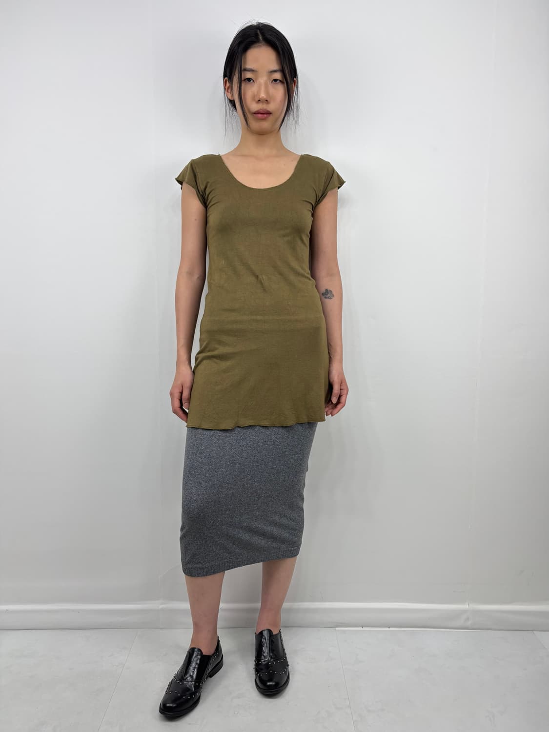 FLARED TEE OLIVE GREEN 상품이미지3