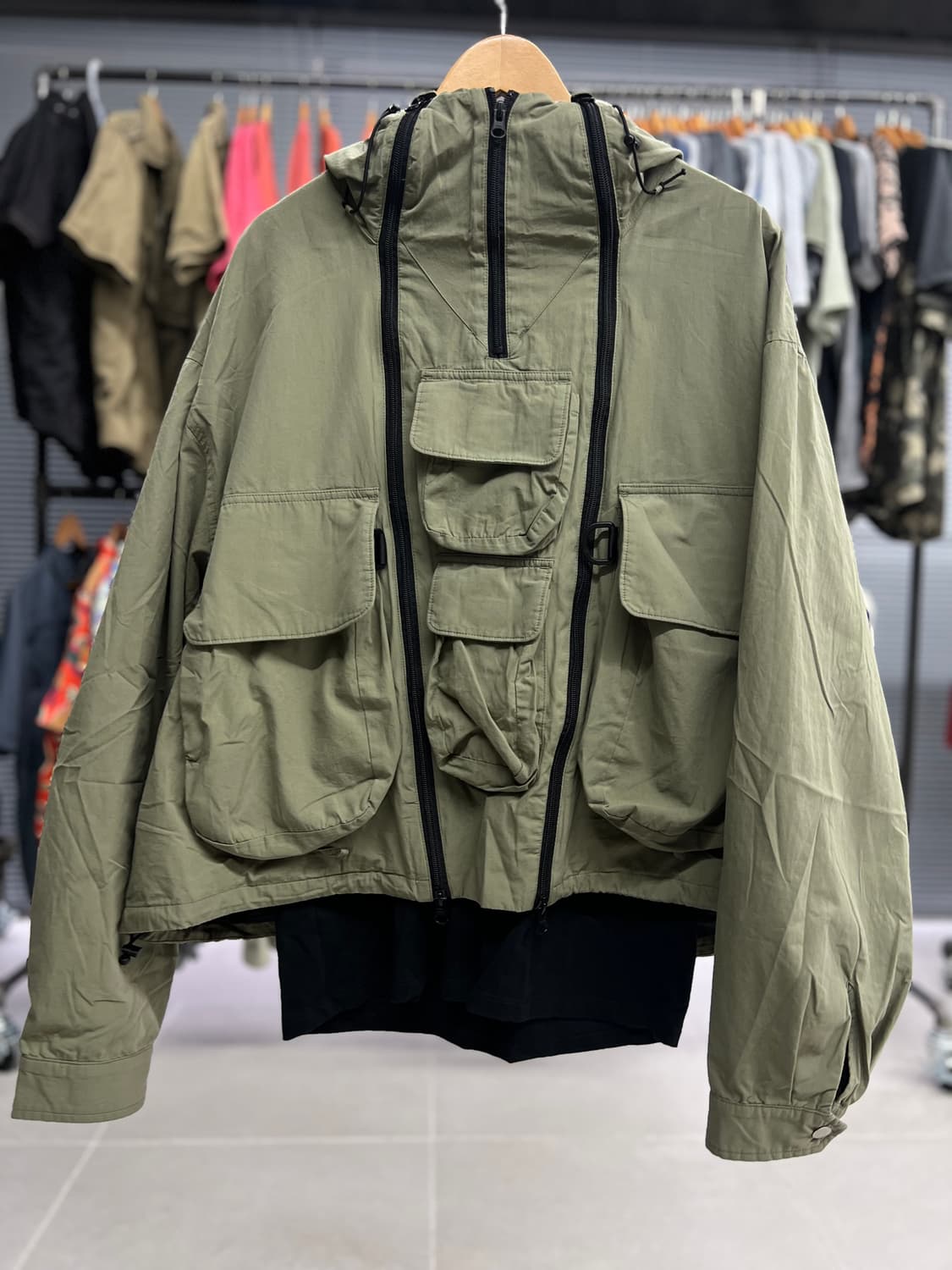 더블 지퍼 변신 자켓 (카키) 상품이미지1