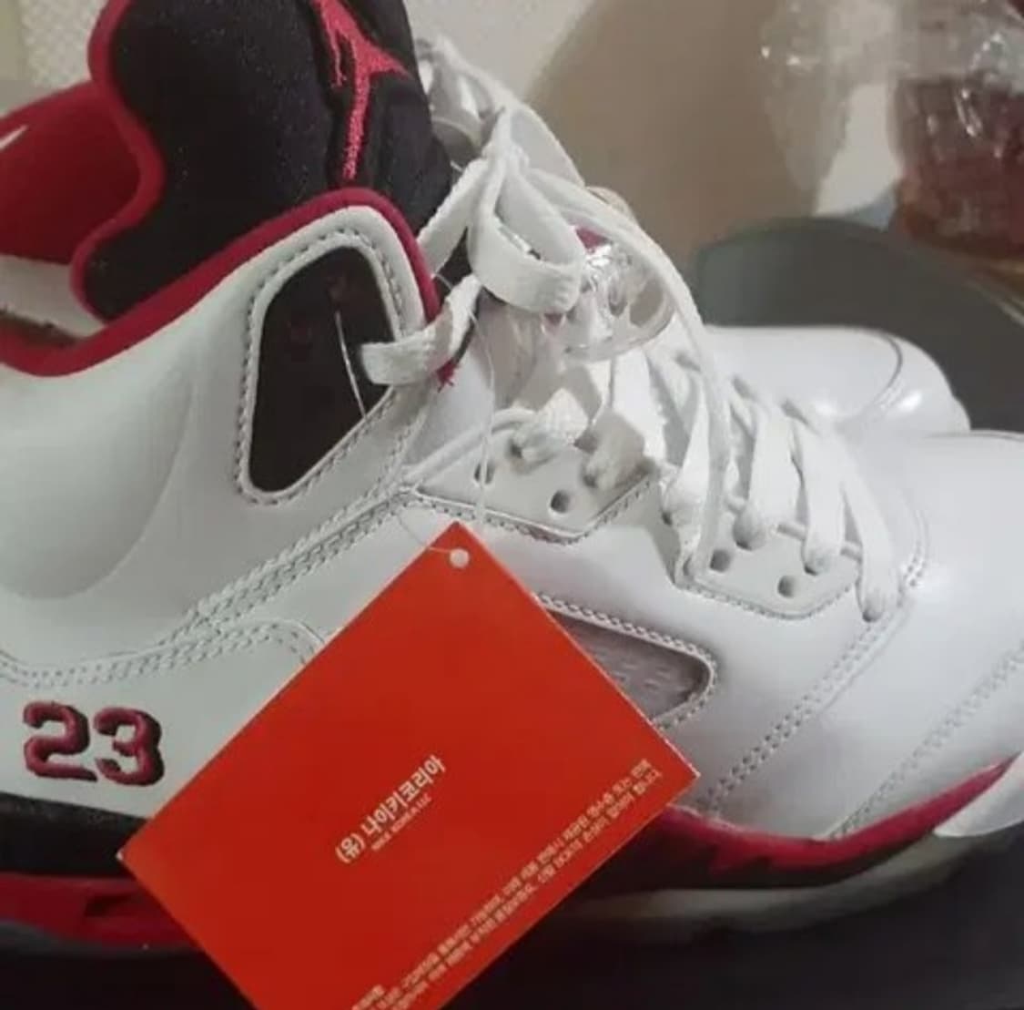 미착용 조던 5 레트로 파이어 레드 블랙 텅 2013  상품이미지3