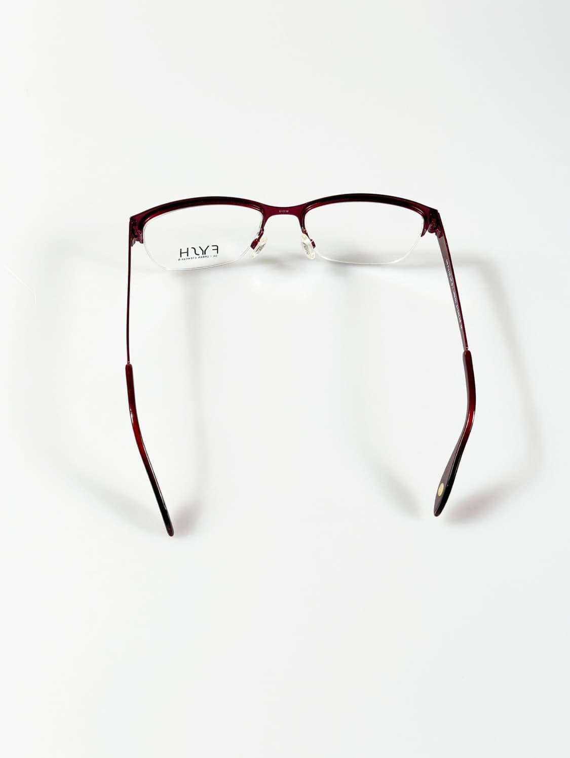 영국제 FYSH 레드 메탈 스퀘어 반무테 빈티지 안경 상품이미지5