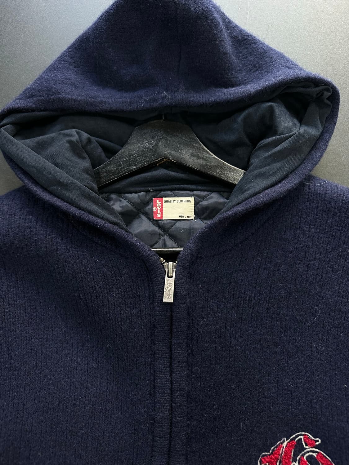 리바이스 울 헤비니트 퀼팅안감 암패치 후드집업자켓 상품이미지4