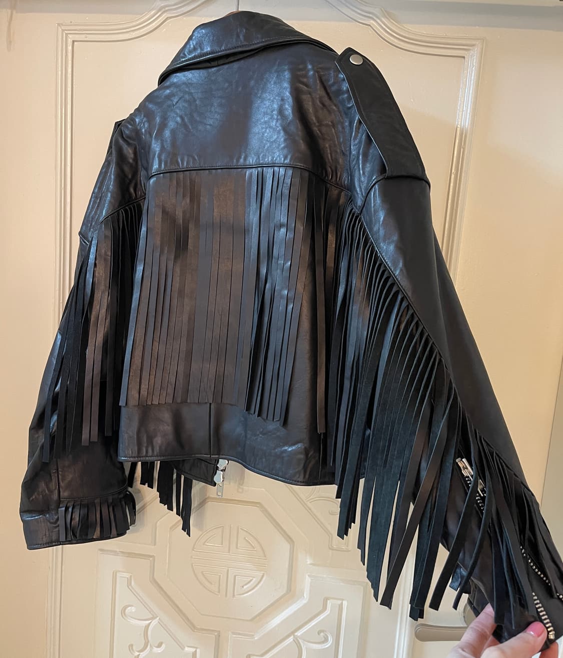 HOLY NUMBER 7 프린지 램스킨 라이더 자켓  상품이미지5