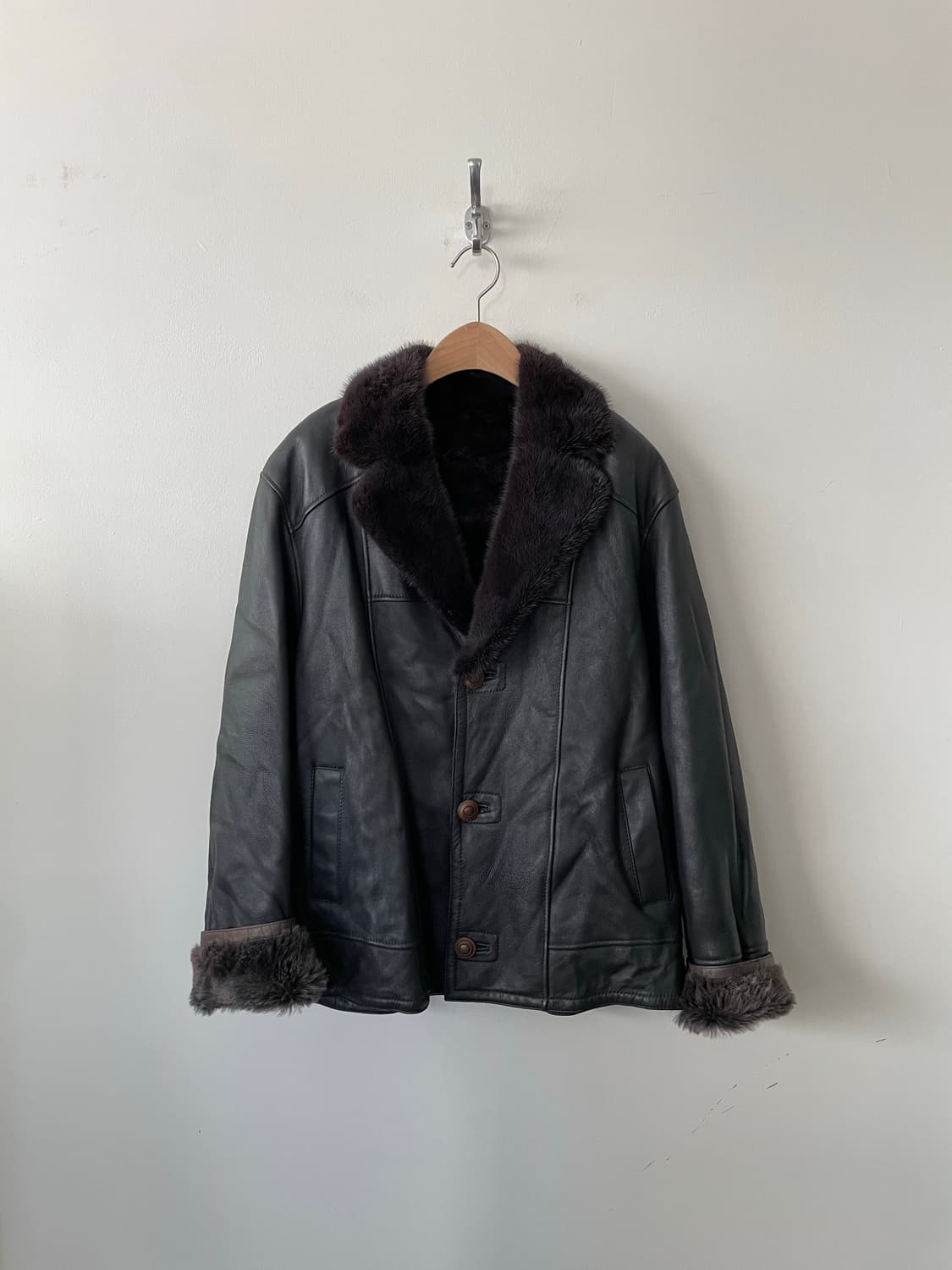 mink collar sheepskin mouton jacket 상품이미지1