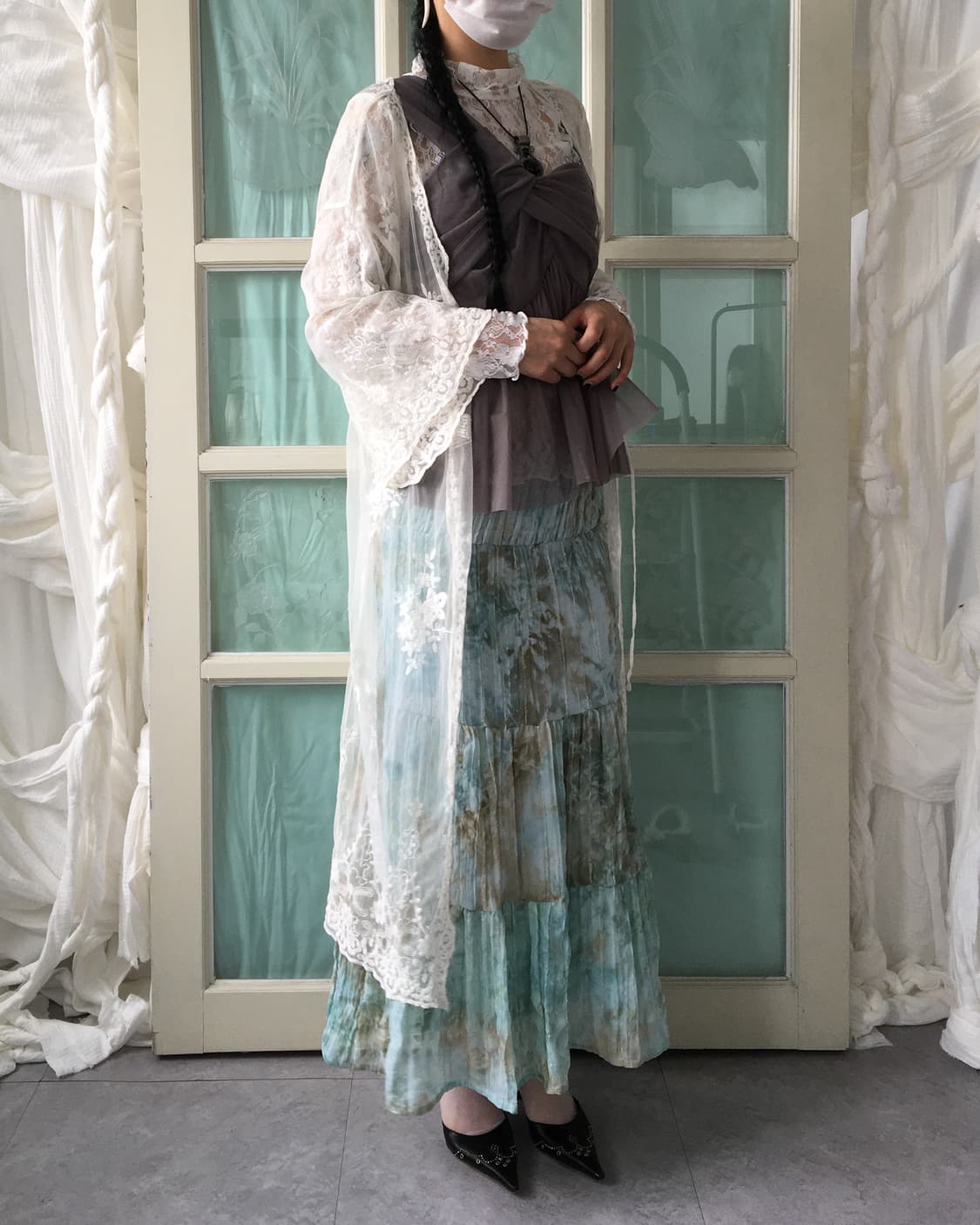 Ornament mood lace long cardigna 상품이미지7