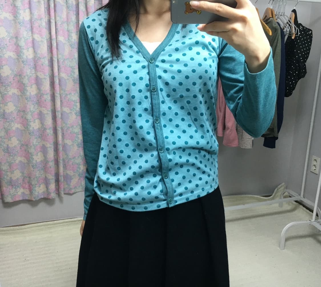 민트 도트 가디건 상품이미지2