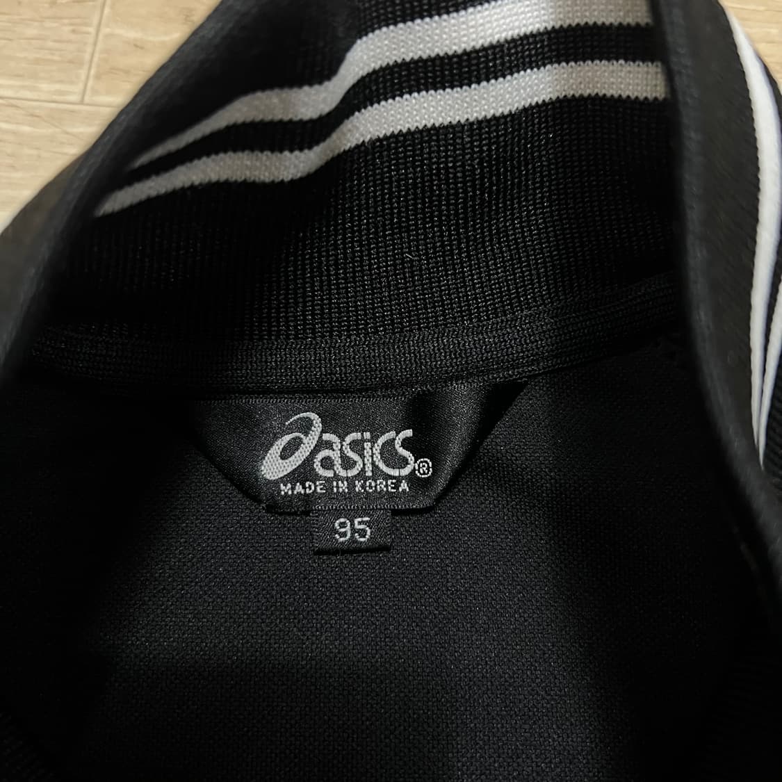 아식스 로고 파이핑 져지 트랙탑 자켓 [블랙] M/95 상품이미지5